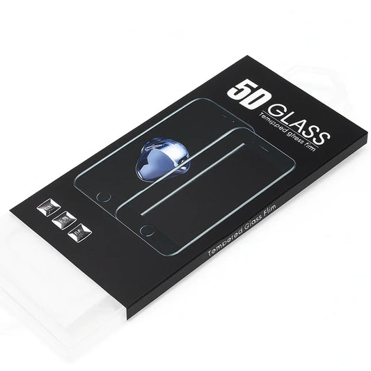 Packaging for 3D glass screen protector with clear illustration on a white background